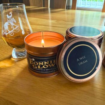 Bonnie Glow A Wee Dram candle - Scottish whisky scented candle inspired by traditional dram