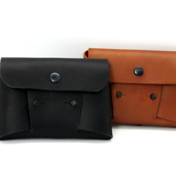 Leather Belt Pouch - Handmade Card and Cash Travel Wallet