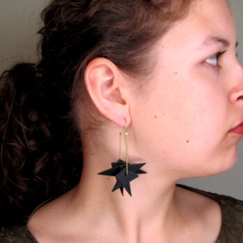 Geometric handmade upcycled Leather Earrings