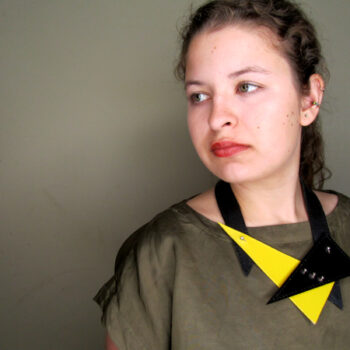 Geometric Upcycled Leather Bib Necklace