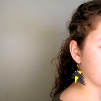 Upcycled leather Geometric handmade Earrings