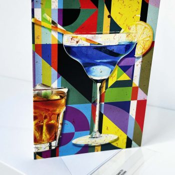 Blue Lagoon Greeting Card – Bright Cocktail Illustration
