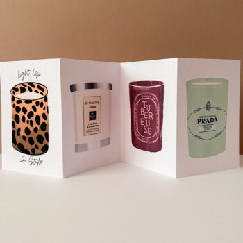 Handmade Concertina Greeting Card - Luxury candles