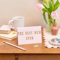 LPC040 Best Mum Ever Pink Letterpress Best Mum - Mothers Day - Mum Appreciation Card