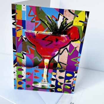 Red Margarita Greeting Card – Bright Cocktail Illustration