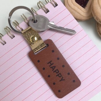 Wooden Bourbon Biscuit Keychain