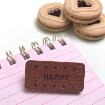Bourbon Biscuit Wooden Pin Badge
