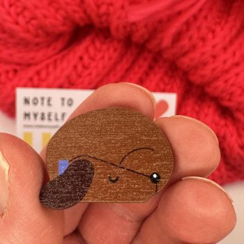 Dachshund Wooden Pin Badge