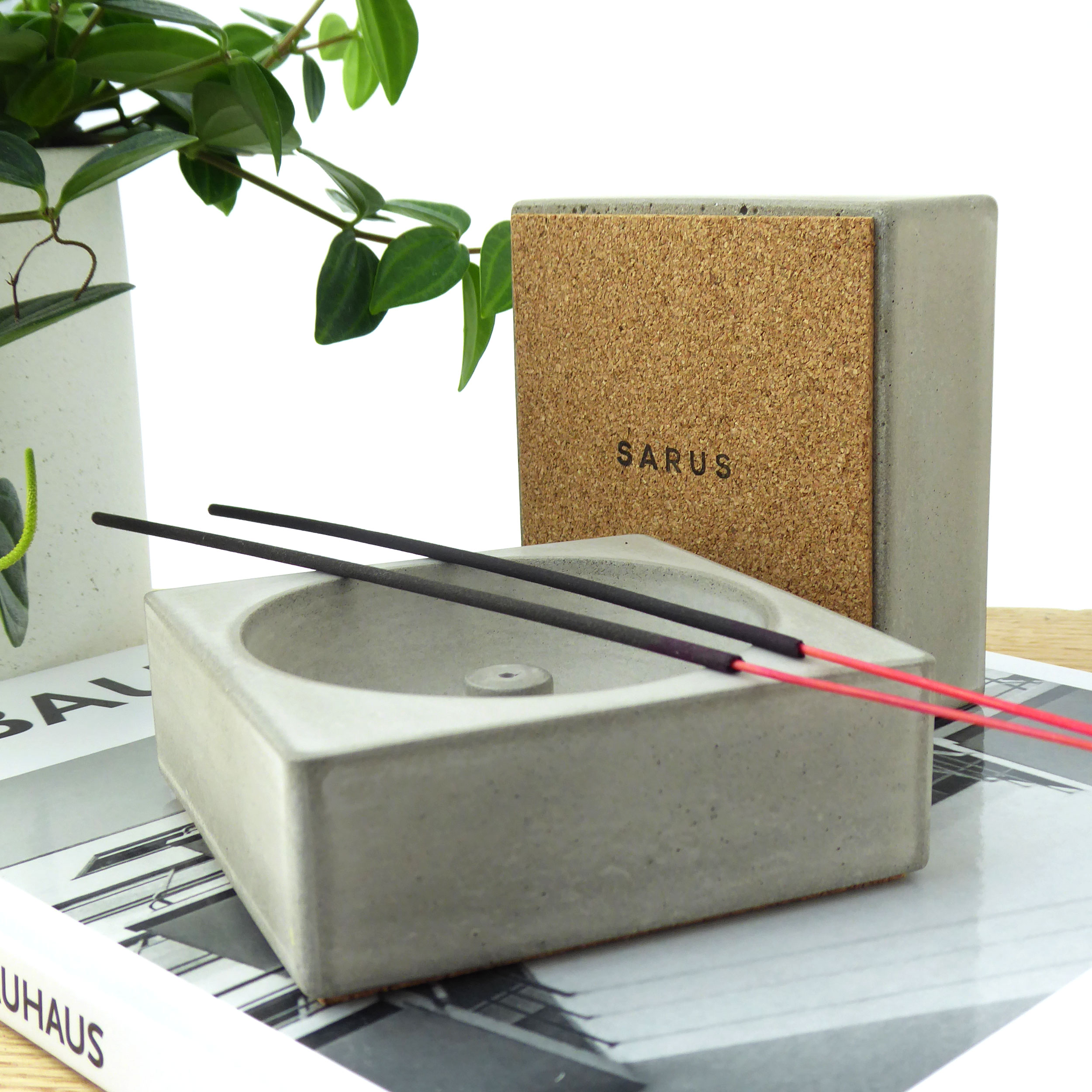Handmade concrete incense holder