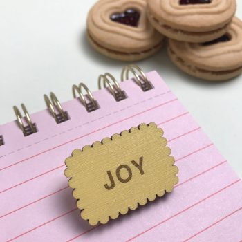 Nice Biscuit Wooden Pin Badge