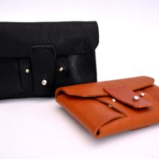 origamipouch3 Leather Belt Pouch - Handmade Card and Cash Travel Wallet