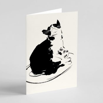 Tuxedo cat greetings card