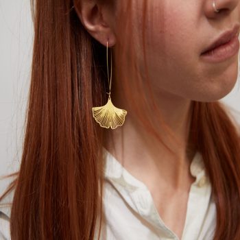 Ginkgo Leaf Drop Earrings