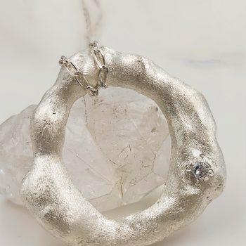 Hand Forged Sterling Silver Circle Pendant