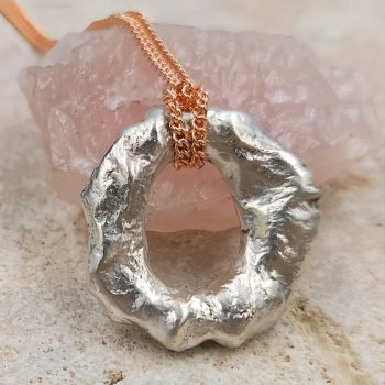 Molten Sterling Silver Pendant Necklace