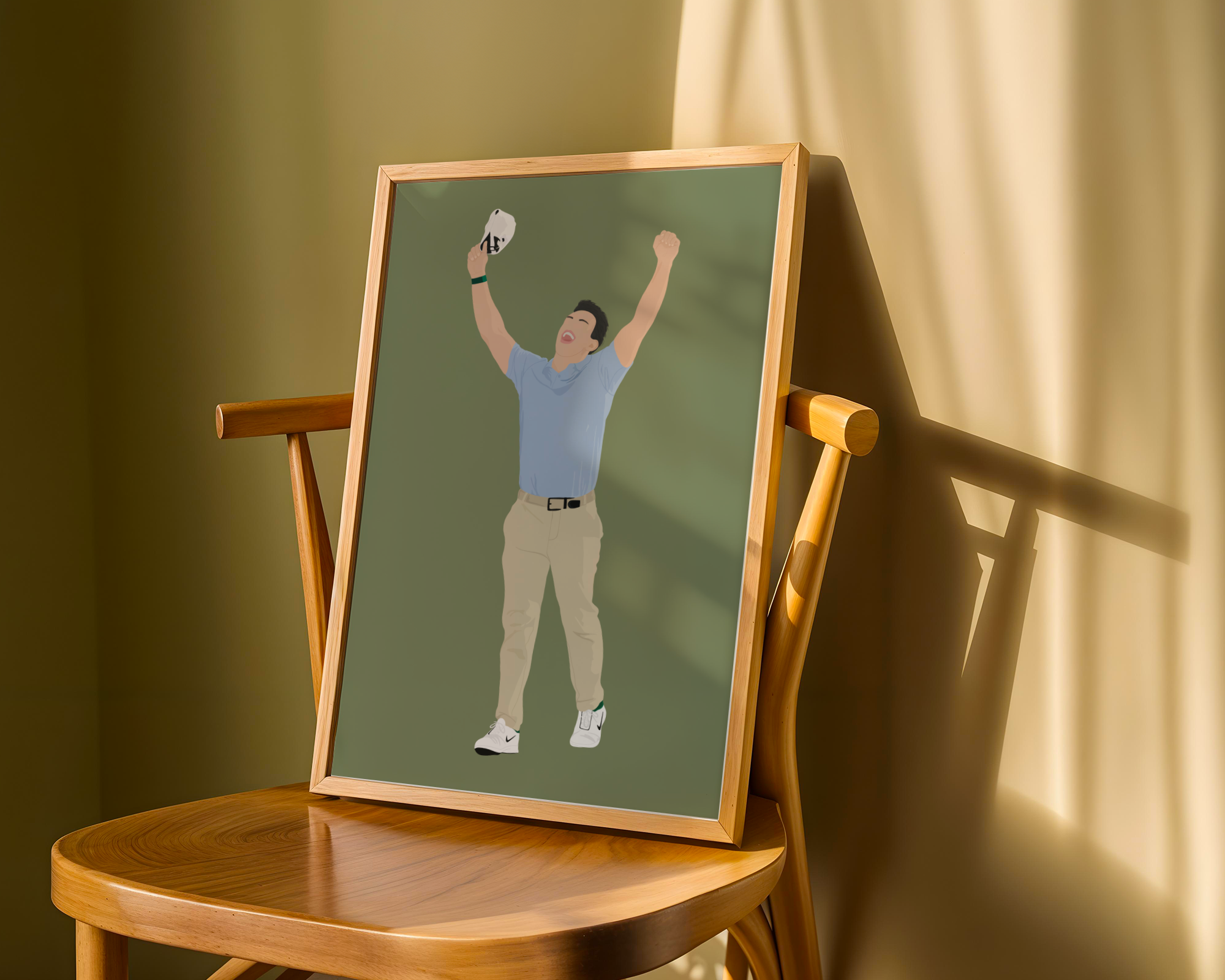 Rory McIlroy Masters 2026 Art Print - Hand-Drawn Golf Wall Art
