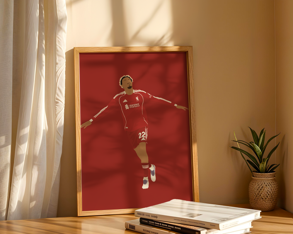 Hugo Ekitike Art Print - Hand-Drawn Football Wall Art
