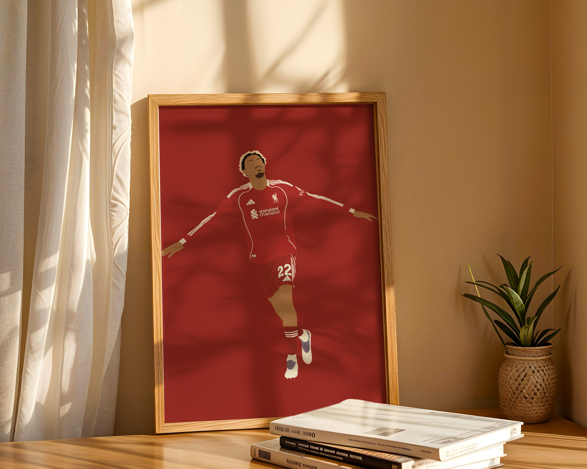 Hugo Ekitike Art Print - Hand-Drawn Football Wall Art