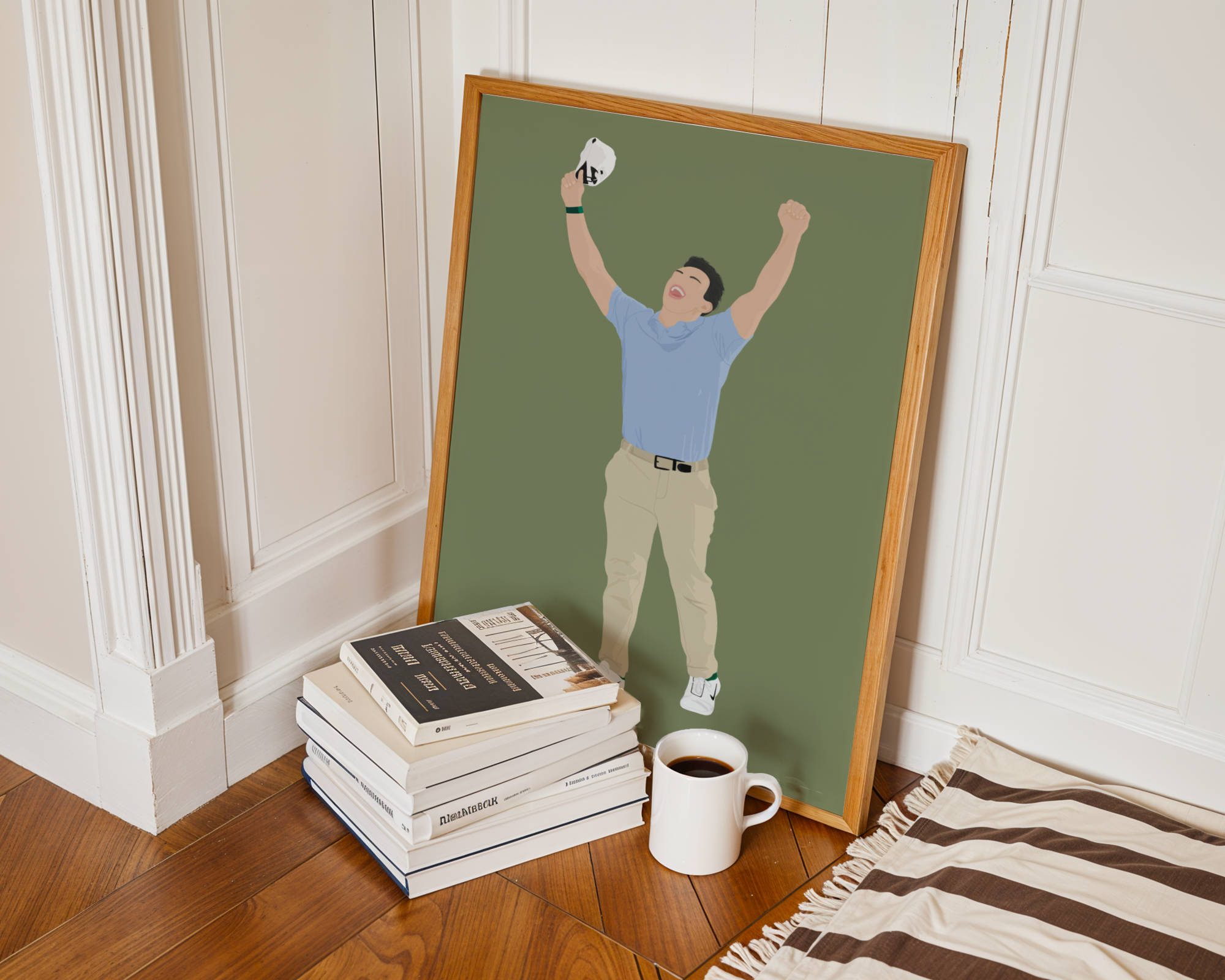 Rory McIlroy Masters 2026 Art Print - Hand-Drawn Golf Wall Art