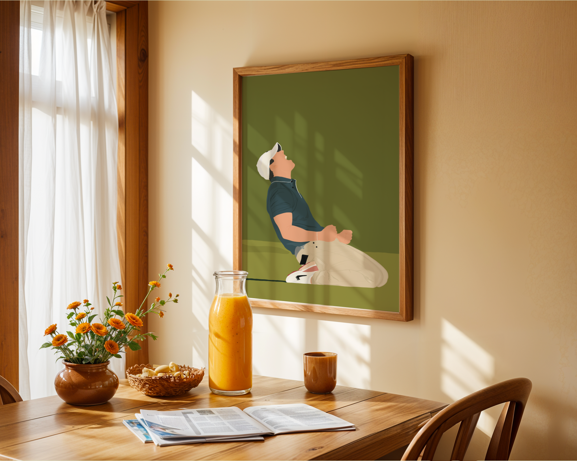 Rory McIlroy Masters 2025 Art Print - Hand-Drawn Golf Wall Art