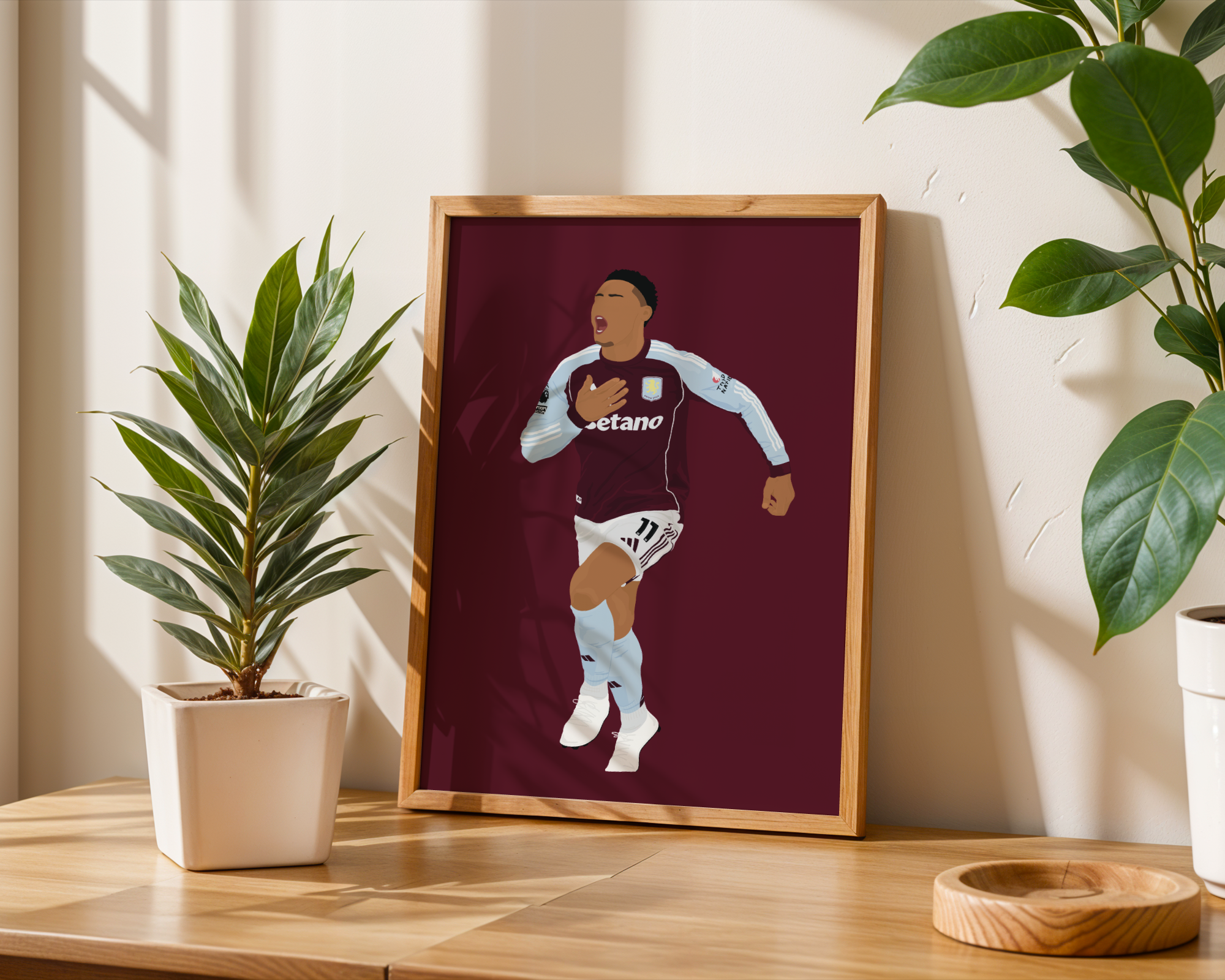 Ollie Watkins Art Print - Hand-Drawn Football Wall Art