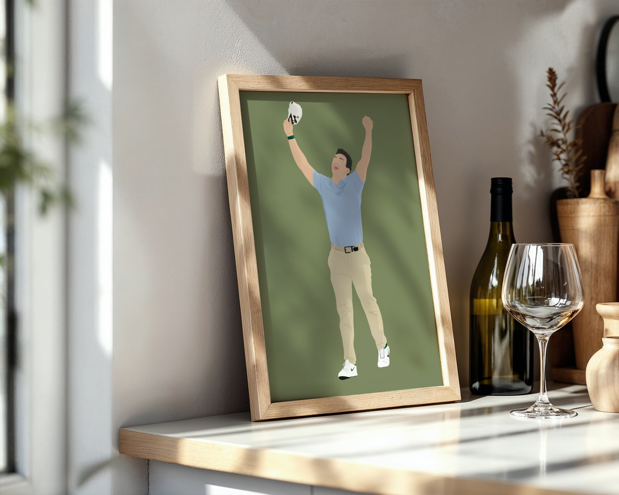 Rory McIlroy Masters 2026 Art Print - Hand-Drawn Golf Wall Art
