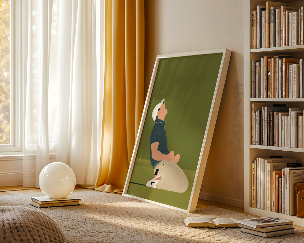 Rory McIlroy Masters 2025 Art Print - Hand-Drawn Golf Wall Art