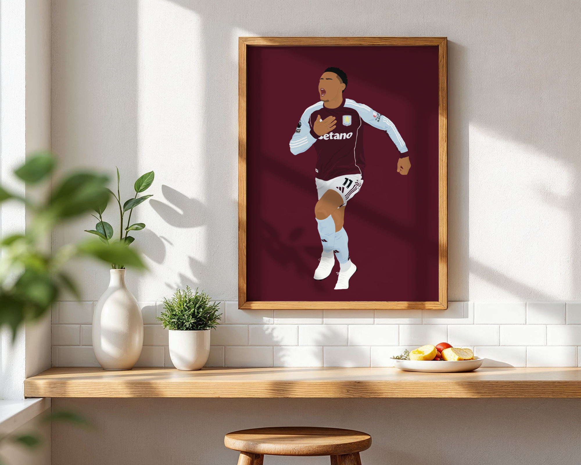Ollie Watkins Art Print - Hand-Drawn Football Wall Art