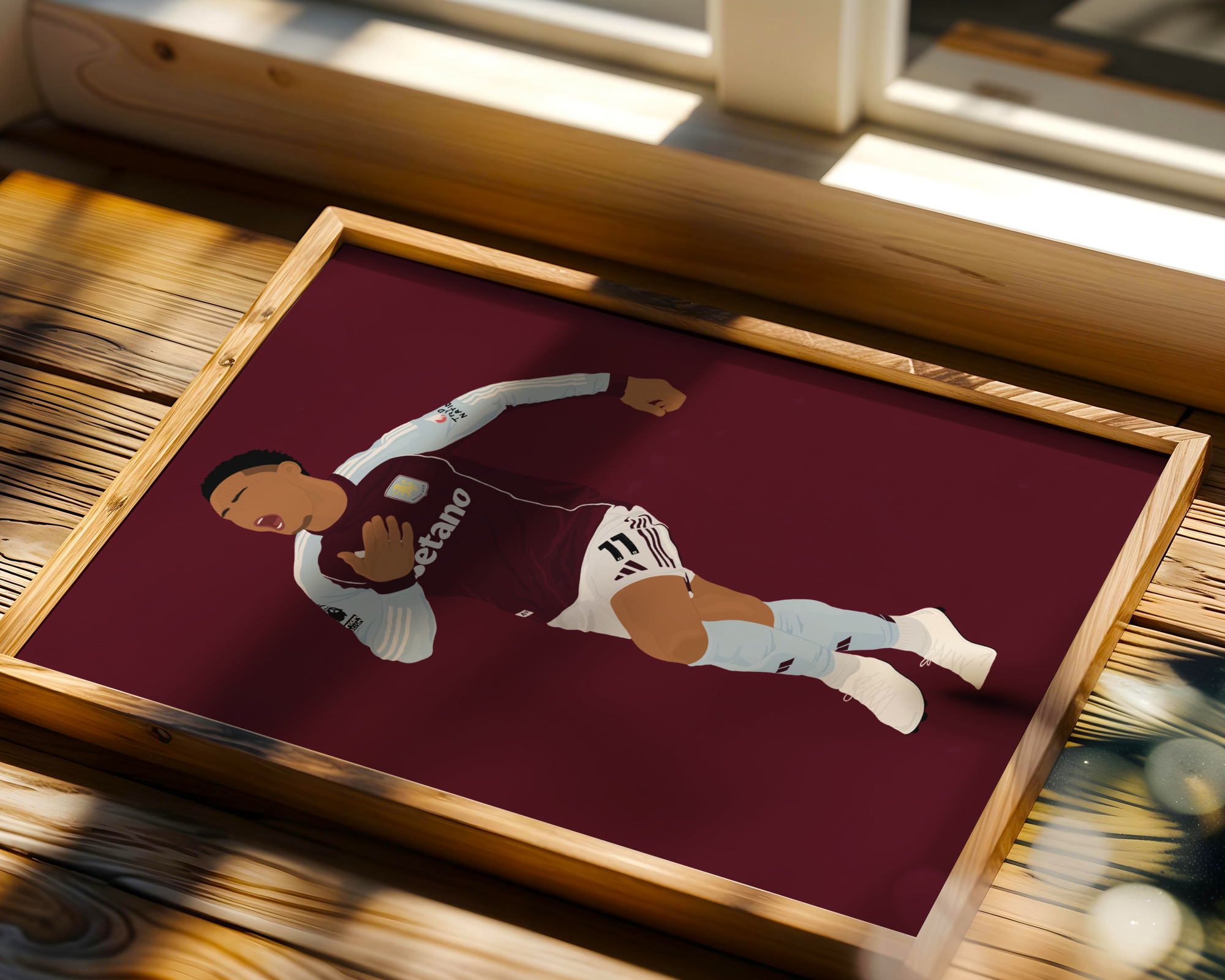 Ollie Watkins Art Print - Hand-Drawn Football Wall Art