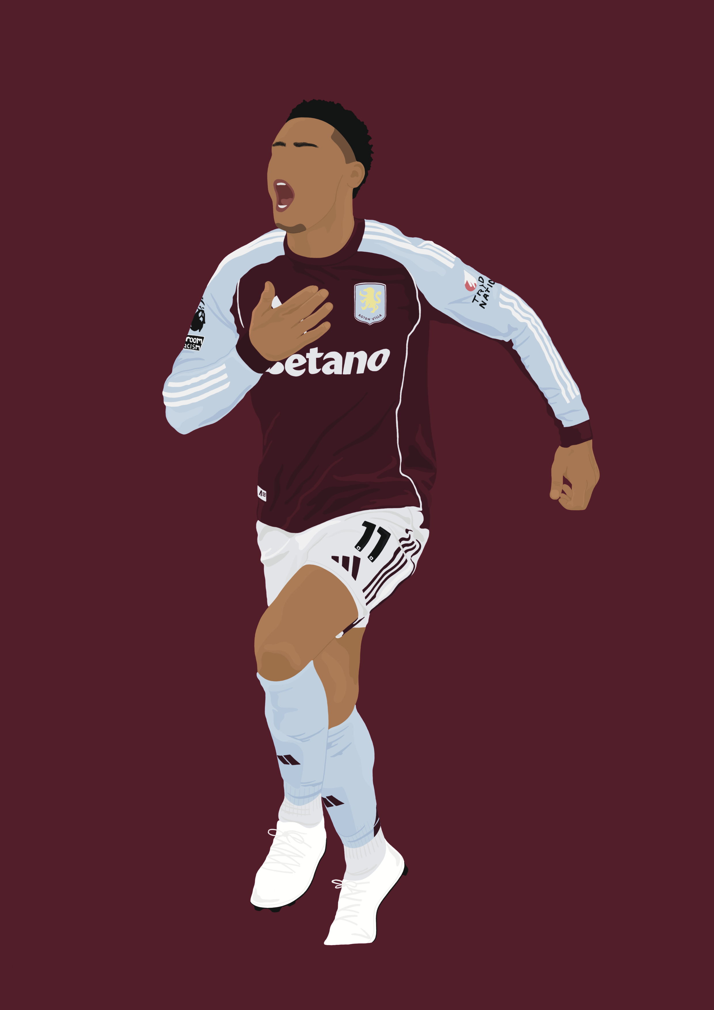 Ollie Watkins Art Print - Hand-Drawn Football Wall Art