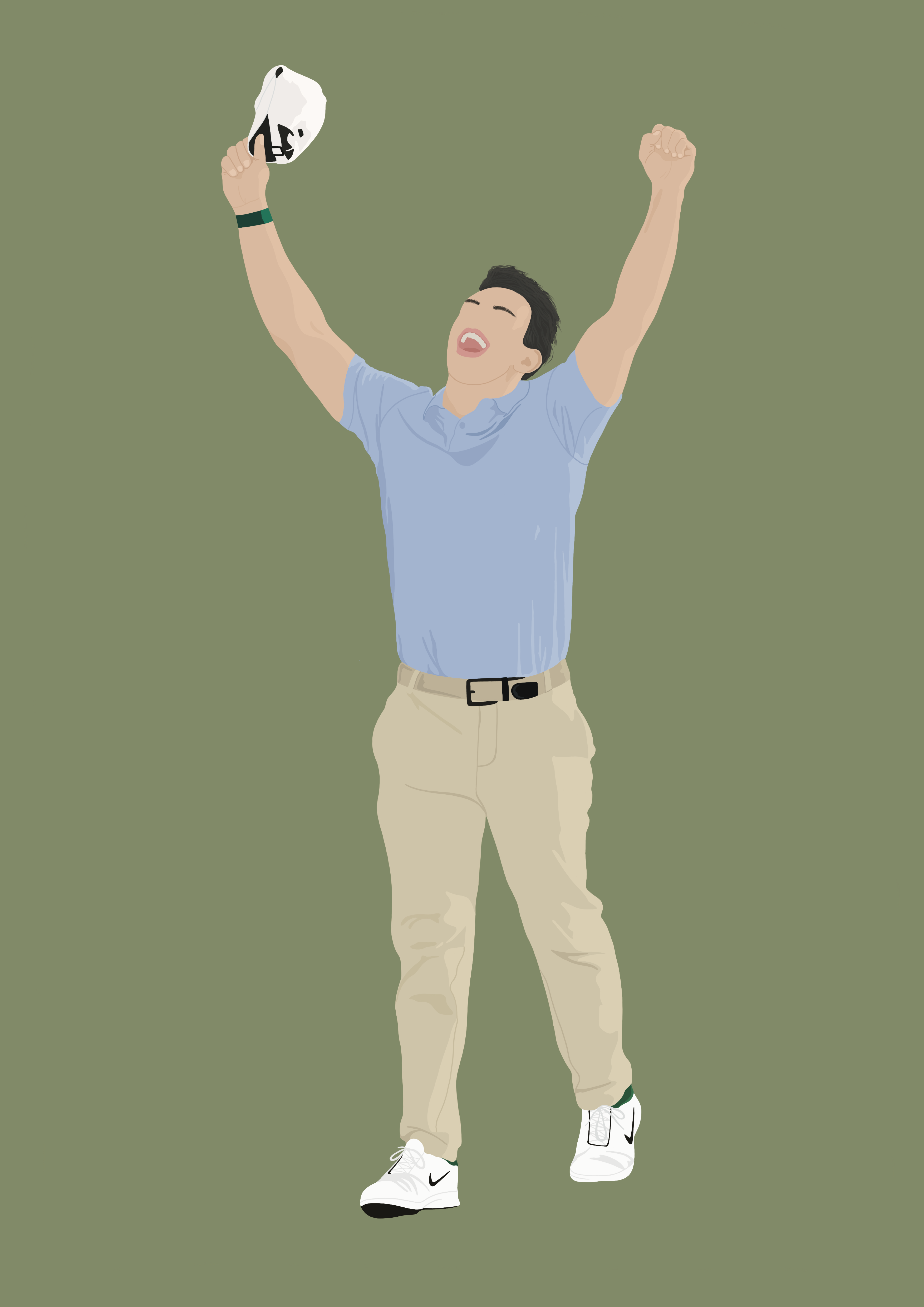 Rory McIlroy Masters 2026 Art Print - Hand-Drawn Golf Wall Art
