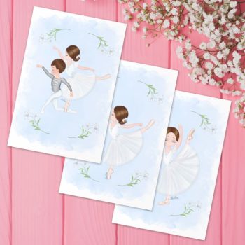 Giselle Ballet Greeting Card - Set of 3 cards
