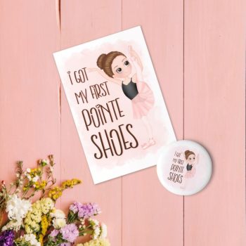 My First Pointe Shoes Ballet Set - Greeting Card + Pin