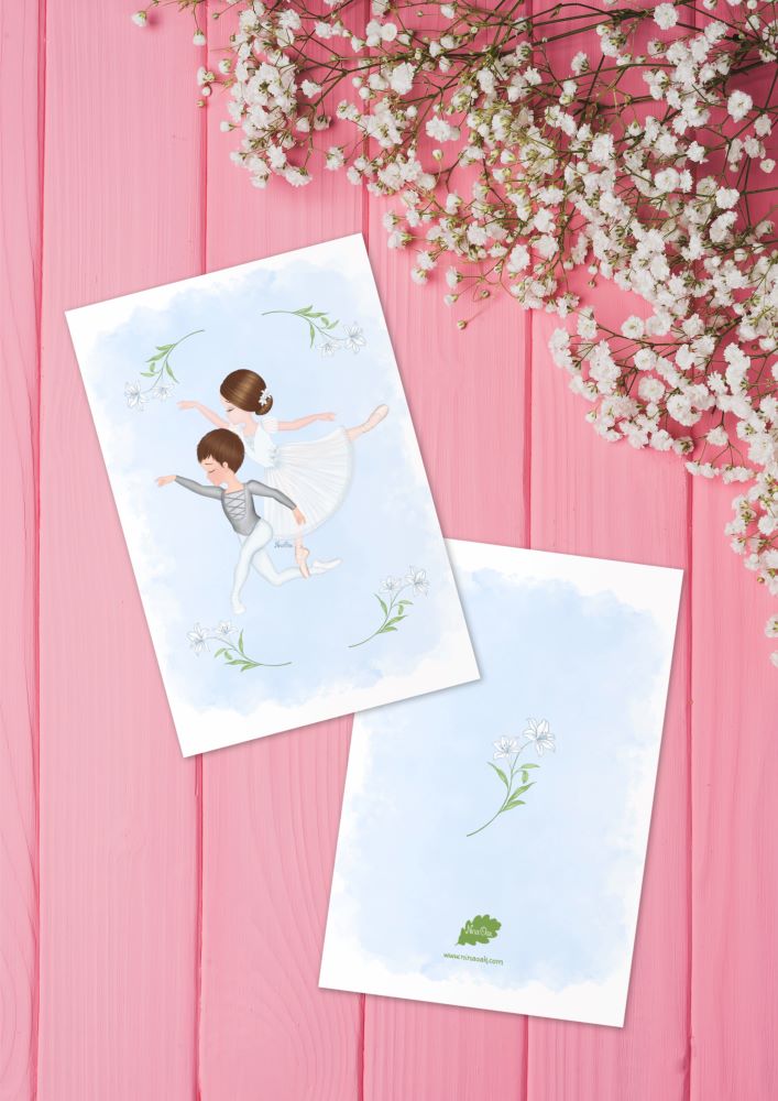 Handcrafted Greeting Card Theme Ballet Giselle - Set of 3 cards