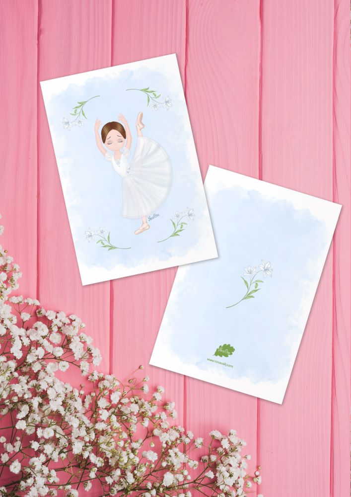Handcrafted Greeting Card Theme Ballet Giselle - Set of 3 cards