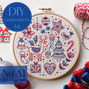 DIY embroidery kit for beginners - Scandi Christmas