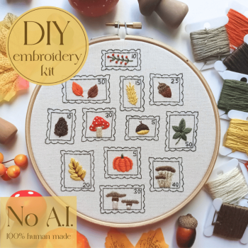 DIY embroidery kit for beginners - Fall stamps