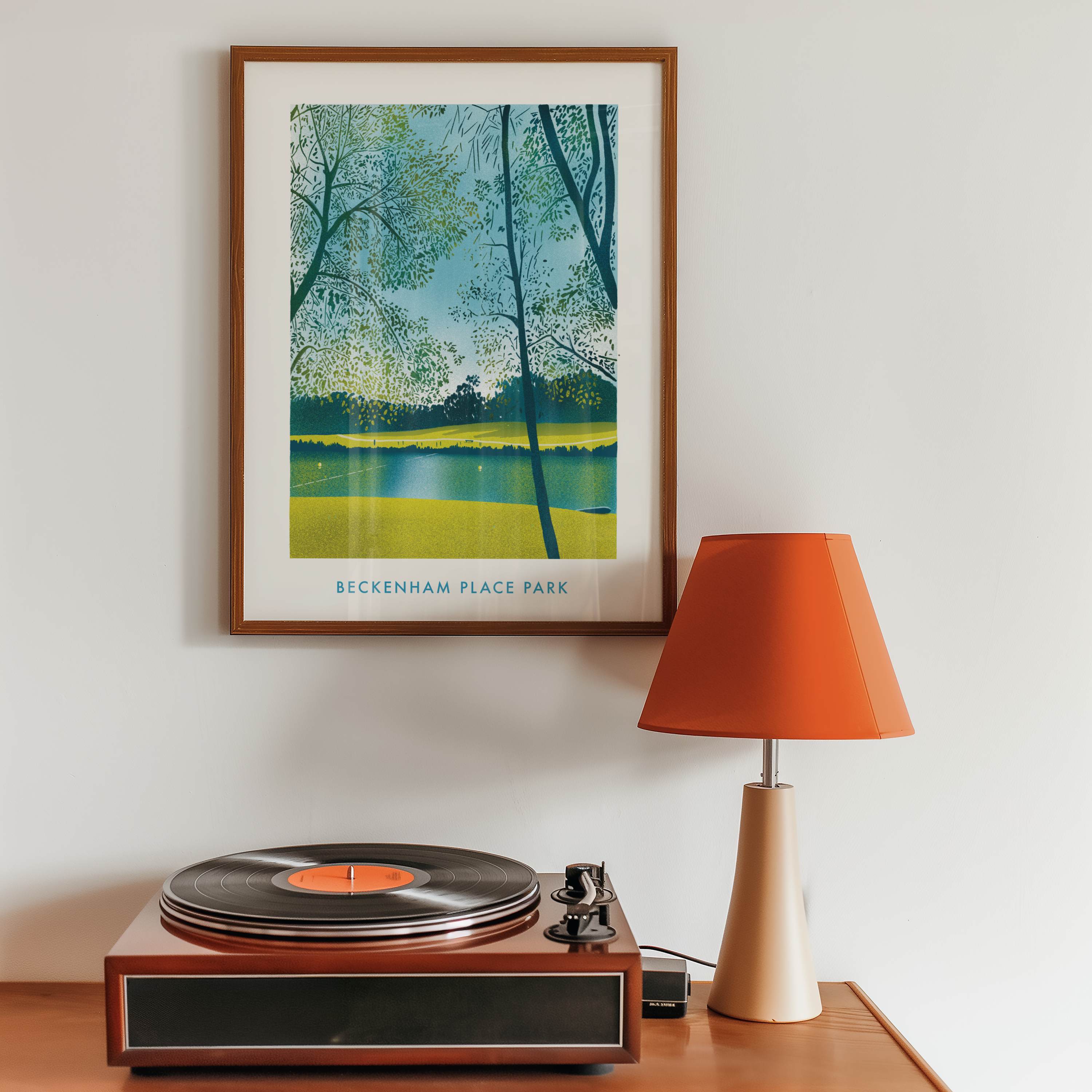 Beckenham Place Park Art Print - Hand drawn South London illustration