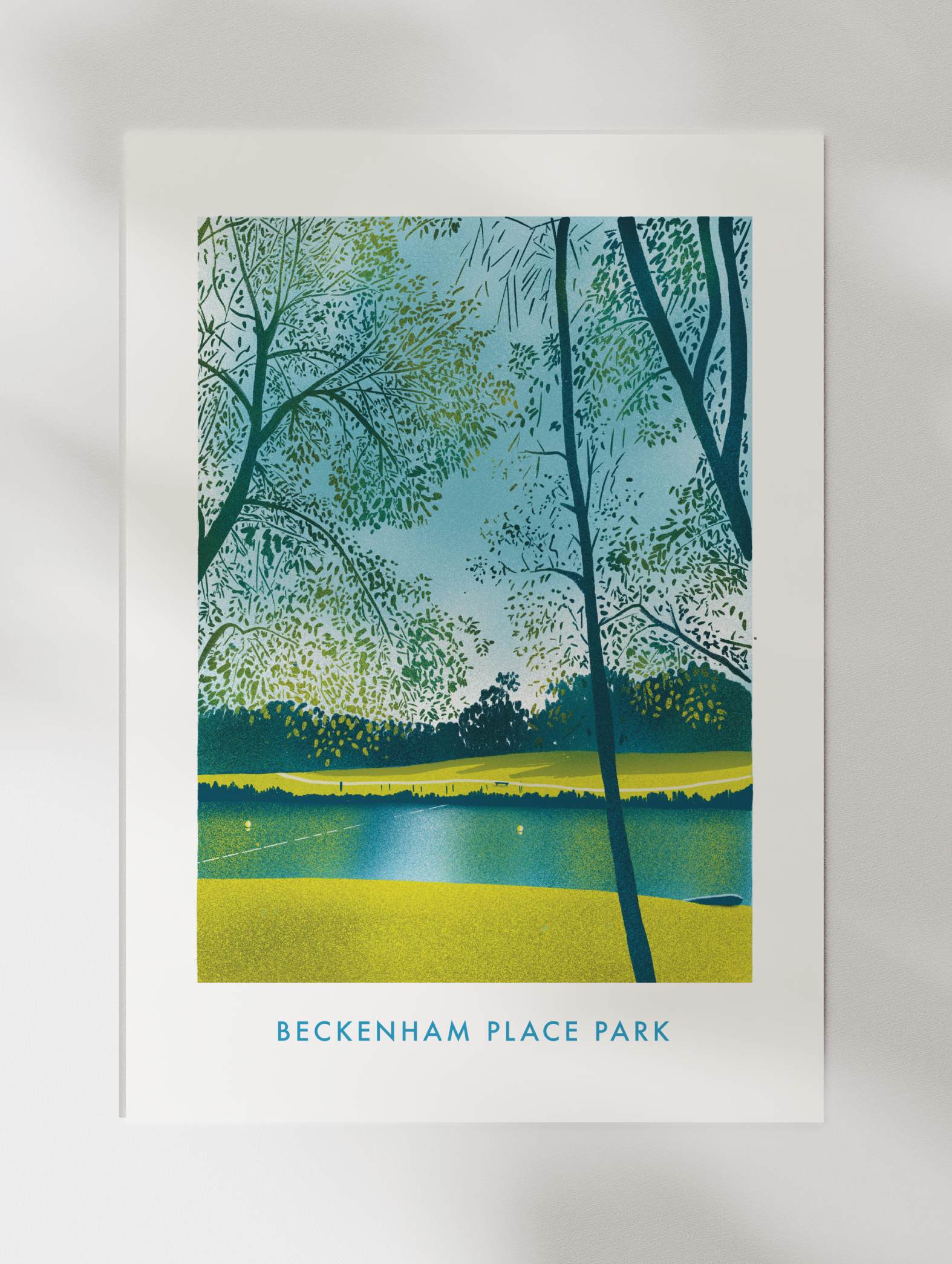 Beckenham Place Park Art Print - Hand drawn South London illustration