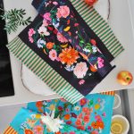 Floral Bubblegum Blue Tea Towel